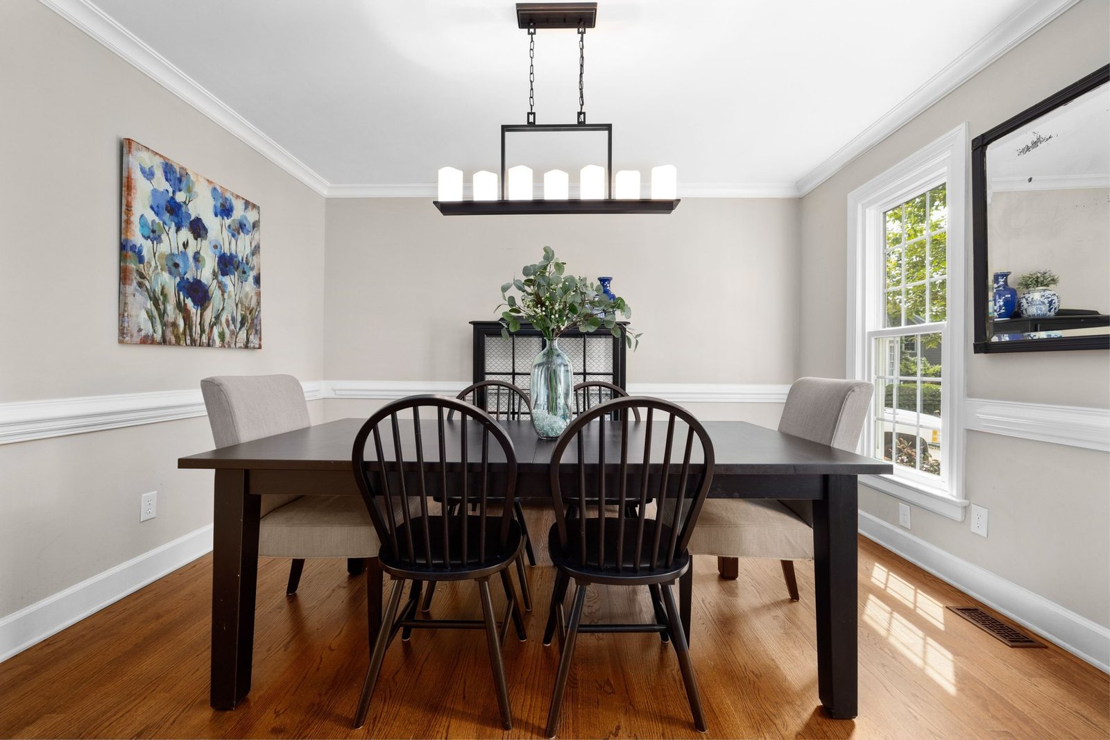 Dining — Dark wood windsor chairs — Maitri Interior Studio project photo