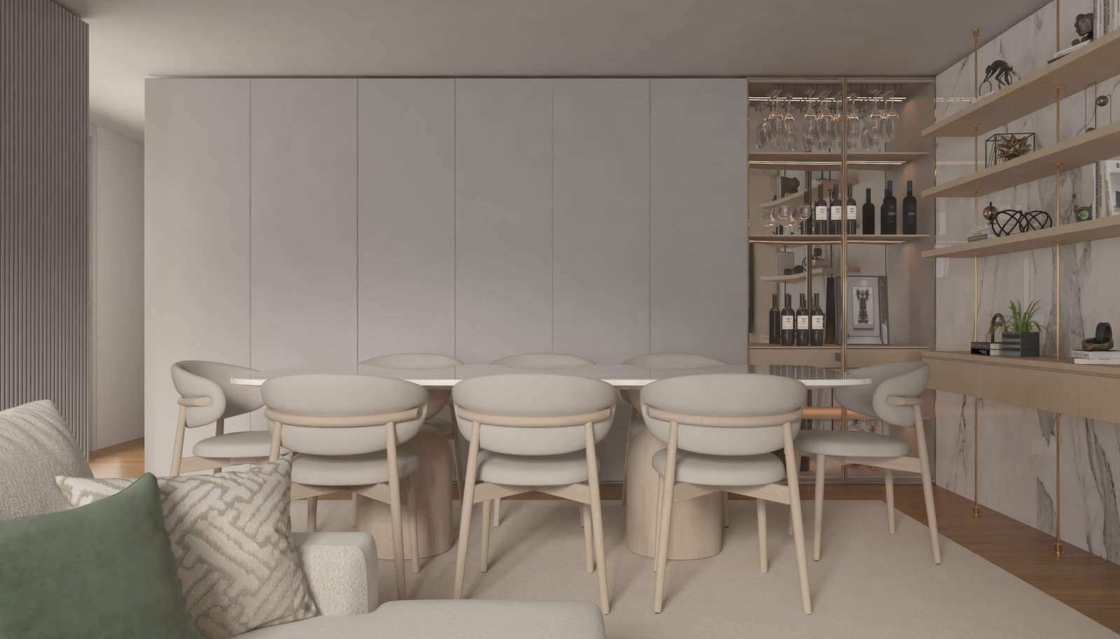 Dining — Modern grey wine cabinet — Maitri Interior Studio project photo