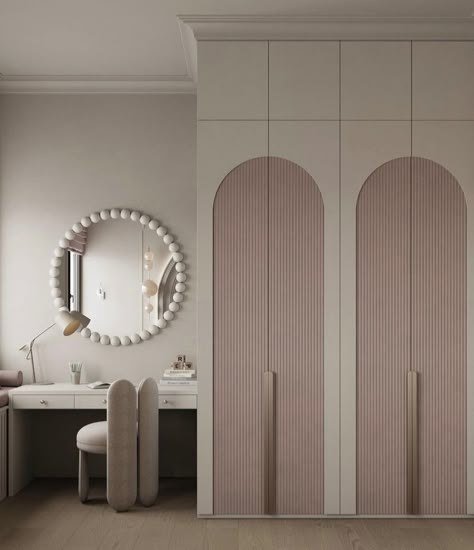 Wardrobe & Storage — Blush arched dressing nook — Maitri Interior Studio project photo