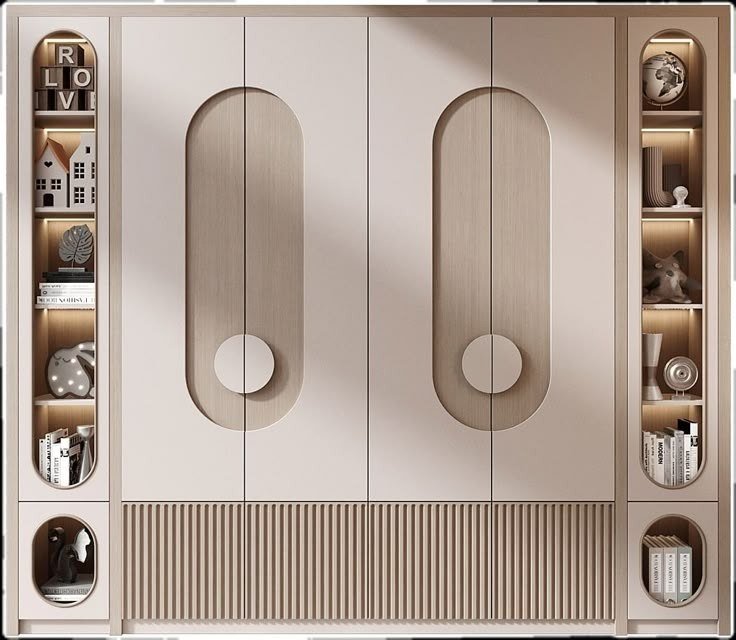 Wardrobe & Storage — Oval cutout pull shelving — Maitri Interior Studio project photo