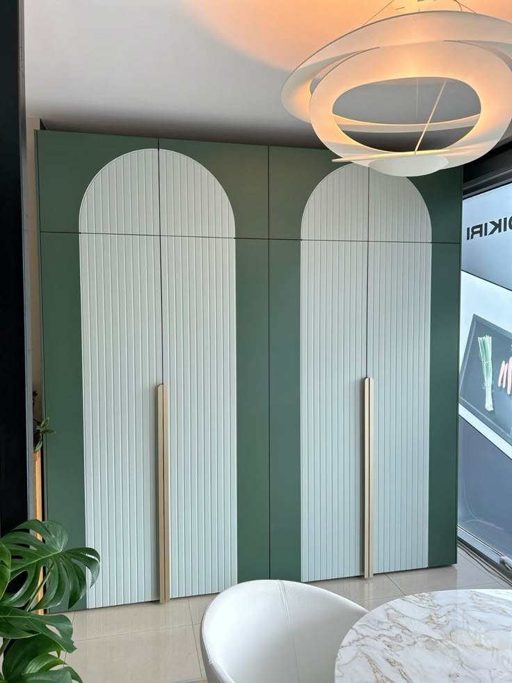 Wardrobe & Storage — Sage arched ribbed doors — Maitri Interior Studio project photo