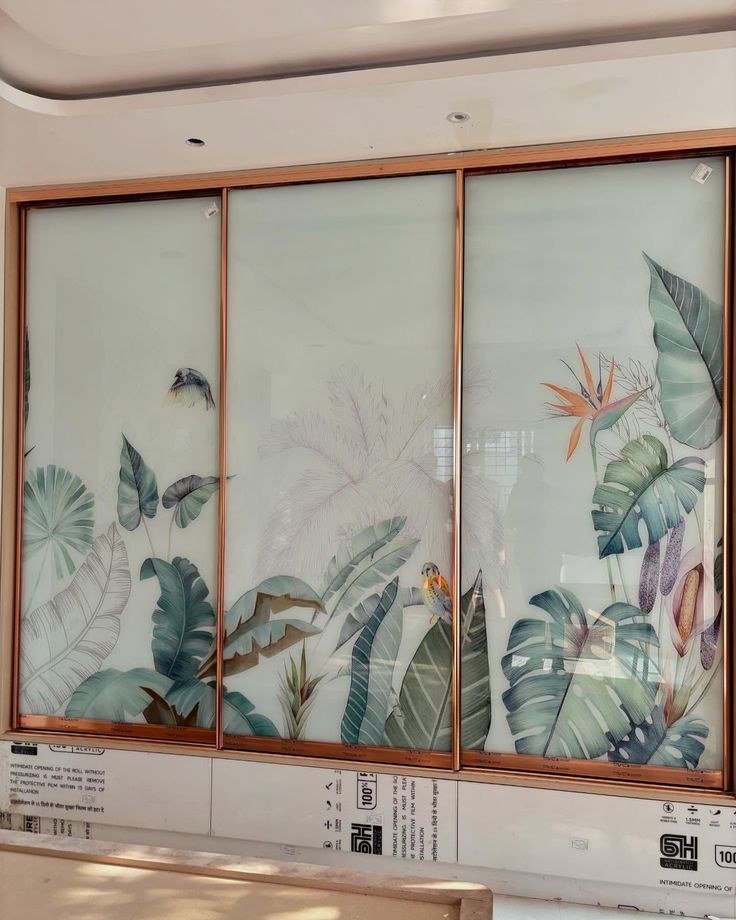 Wardrobe & Storage — Tropical mural sliding doors — Maitri Interior Studio project photo