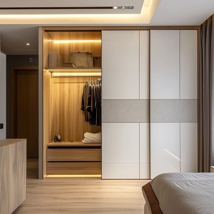 Wardrobe & Storage — Walk in warm lit interior — Maitri Interior Studio project photo